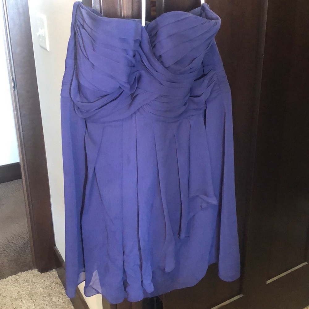 Short chiffon David’s Bridal eggplant
